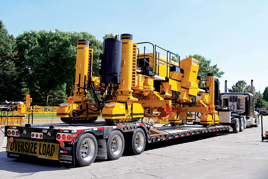 GOMACO curb machine being transported