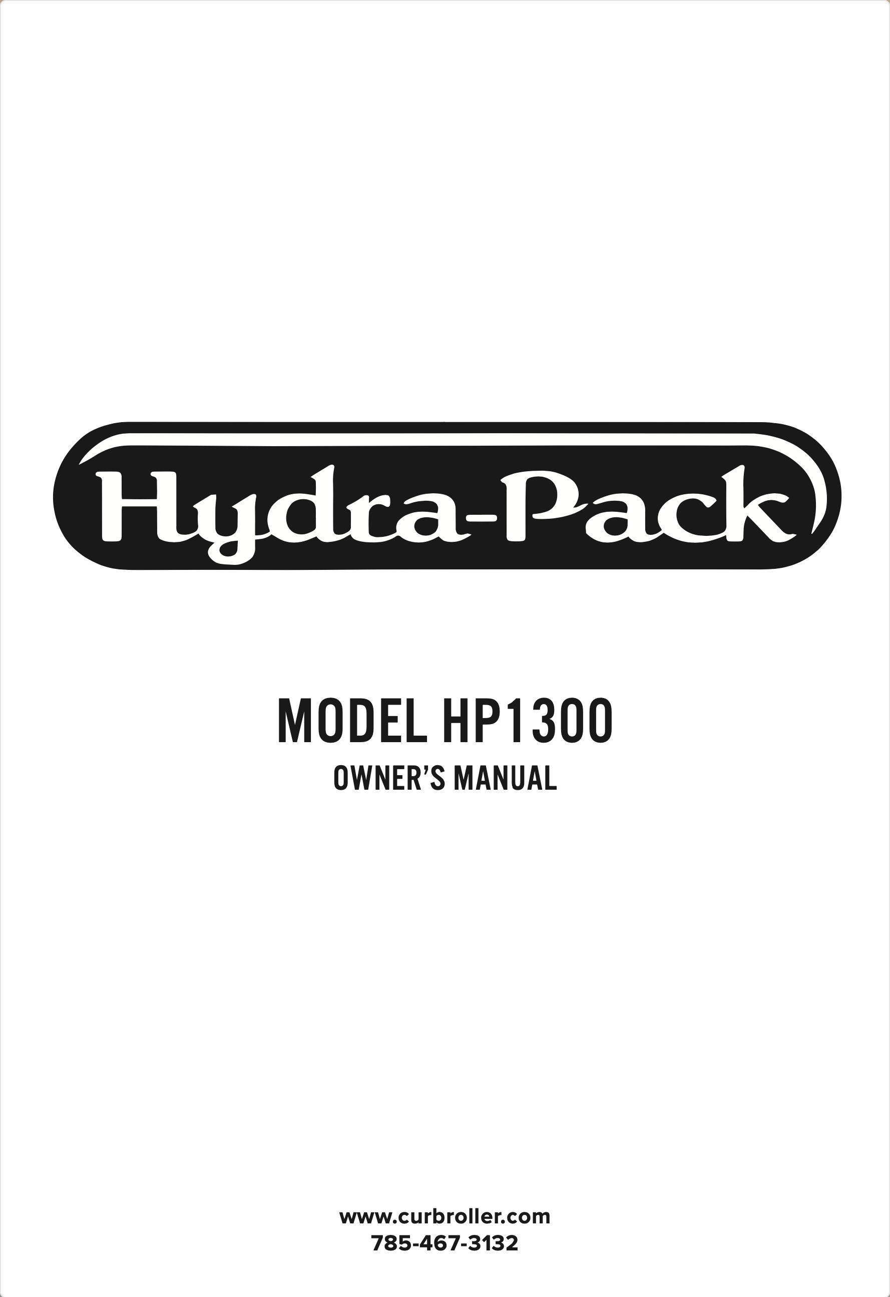 Hydra-Pack Owner's Manual Cover