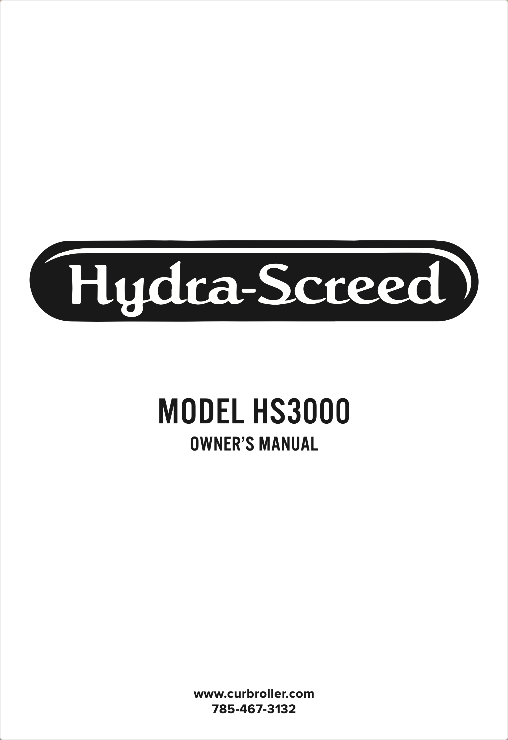 Hydra-Screed Owner's Manual Cover