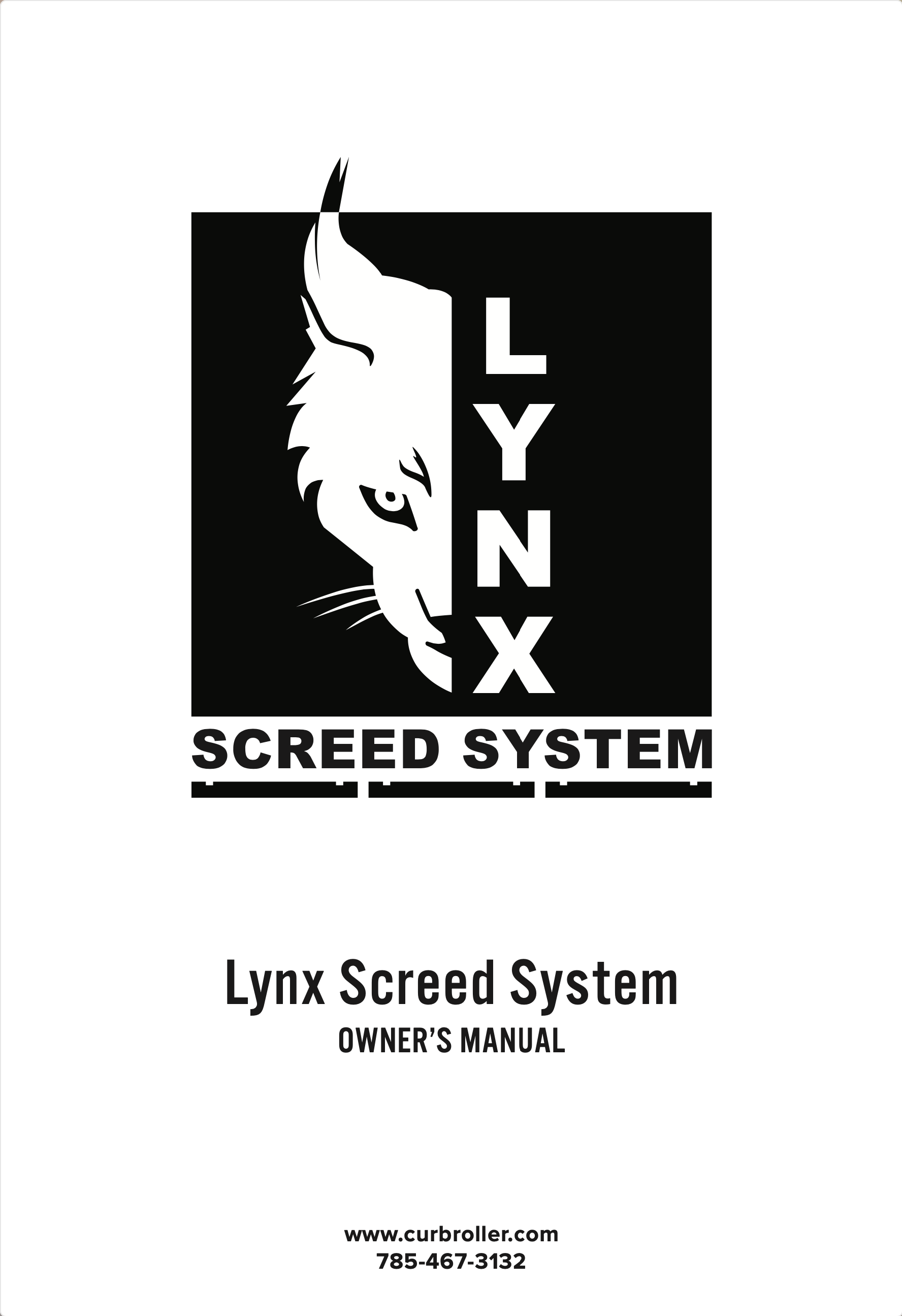 Lynx Screed system Owner's Manual cover